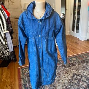 Vintage 90's Andy Johns Denim Jacket with Hood‎ - Size Medium